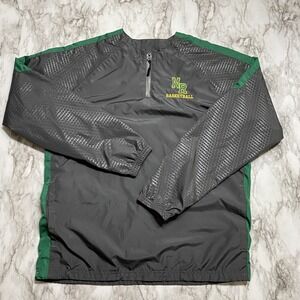 Holloway Men's Windbreaker Jacket M Gray Long Sleeve 1/4 Zip Lined NR Basketball